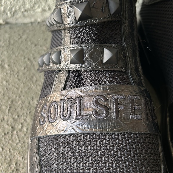 SKYTRACK Mesh Knit High Rivet Leather Black Sneakers SZ EU 40 - Picture 4 of 11